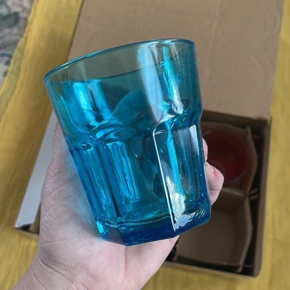 Brand New Colorful Drinking Glasses Set of 6 10.25 Oz Glass Cups Dishwasher Safe - Picture 15 of 16